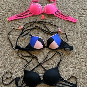 3 Shade and Shore Bikini tops from Target, 32 A